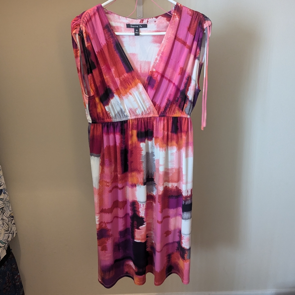 Suite 7 Size 10 Pink White Dress